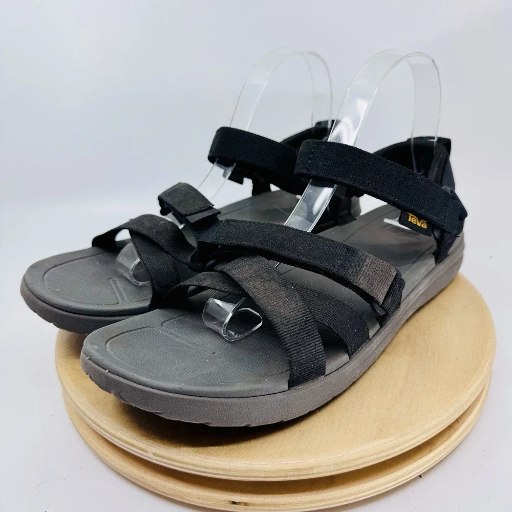 Teva Sanborn Mia Sandals Womens 10 Black Sport Hiking Walking Shoes - Picture 2 of 8